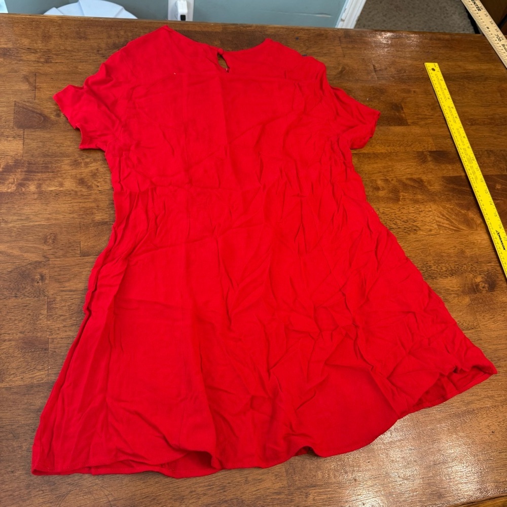 Umgee Red Floral Embroidered Mini Dress size medium - Picture 7 of 8